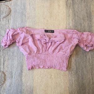 pink crop top